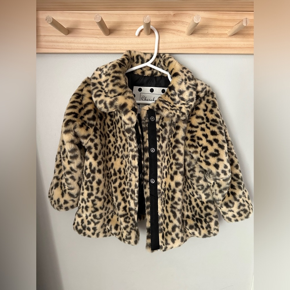 Cherokee Kids Leopard Print Snap Button Up Jacket